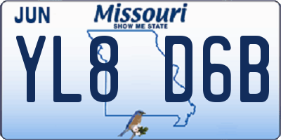 MO license plate YL8D6B