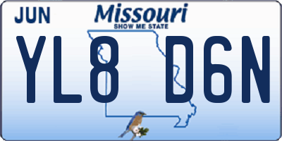 MO license plate YL8D6N