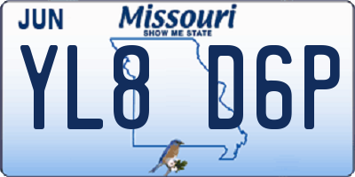 MO license plate YL8D6P