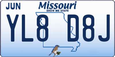 MO license plate YL8D8J