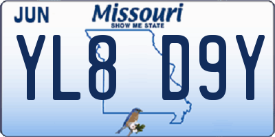 MO license plate YL8D9Y