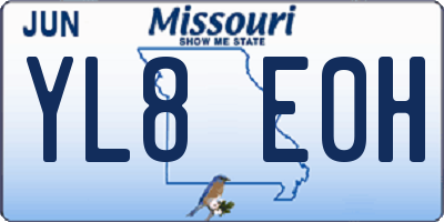 MO license plate YL8E0H
