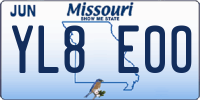 MO license plate YL8E0O