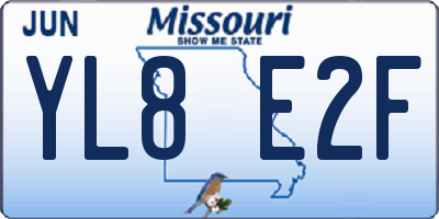 MO license plate YL8E2F