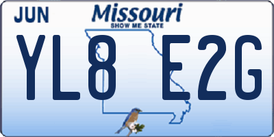 MO license plate YL8E2G
