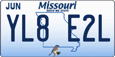 MO license plate YL8E2L