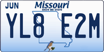 MO license plate YL8E2M