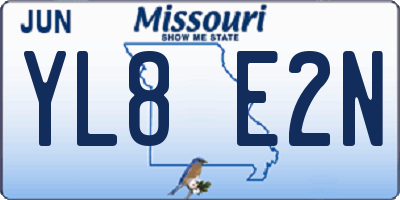 MO license plate YL8E2N