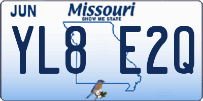 MO license plate YL8E2Q