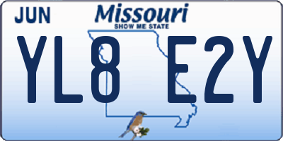MO license plate YL8E2Y
