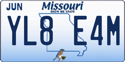 MO license plate YL8E4M