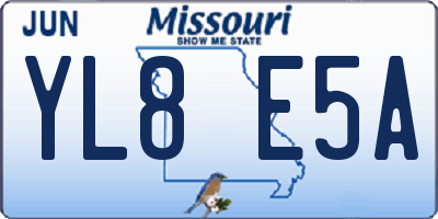 MO license plate YL8E5A