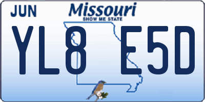 MO license plate YL8E5D