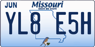 MO license plate YL8E5H