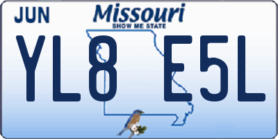 MO license plate YL8E5L