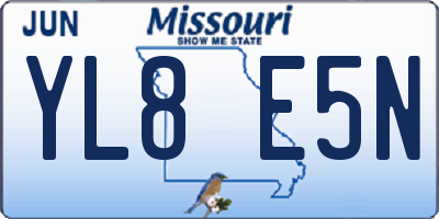 MO license plate YL8E5N