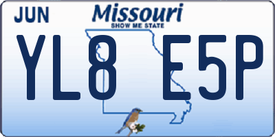 MO license plate YL8E5P