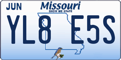 MO license plate YL8E5S