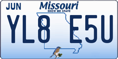 MO license plate YL8E5U