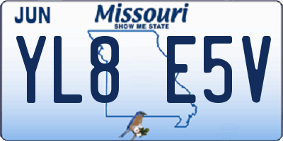 MO license plate YL8E5V