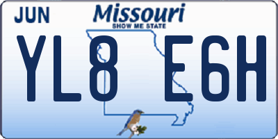 MO license plate YL8E6H