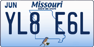 MO license plate YL8E6L