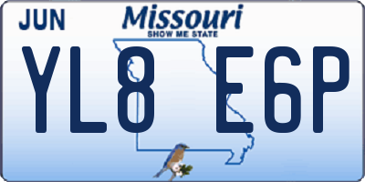 MO license plate YL8E6P