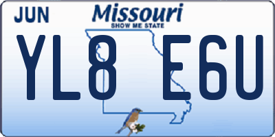MO license plate YL8E6U