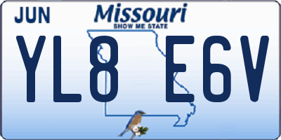 MO license plate YL8E6V
