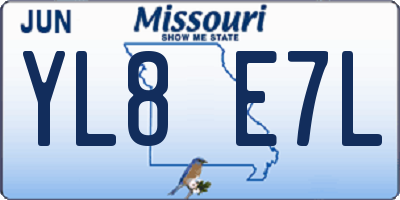 MO license plate YL8E7L
