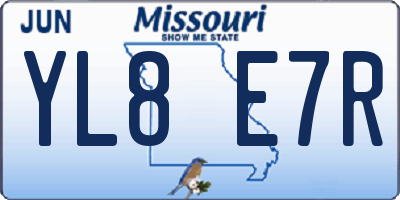 MO license plate YL8E7R