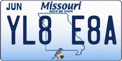 MO license plate YL8E8A
