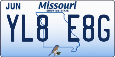MO license plate YL8E8G