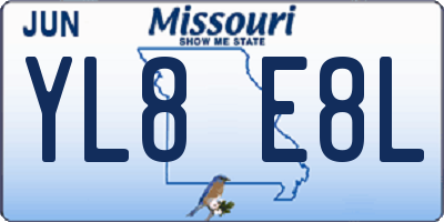 MO license plate YL8E8L