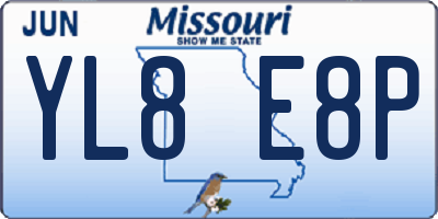MO license plate YL8E8P