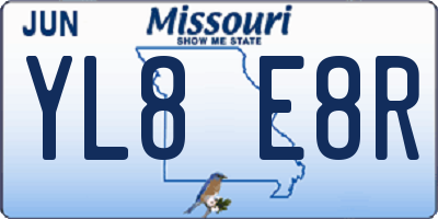 MO license plate YL8E8R