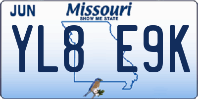 MO license plate YL8E9K