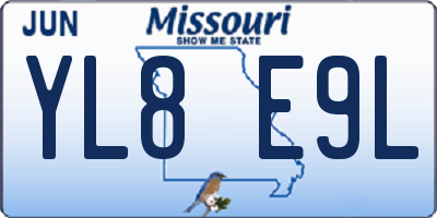 MO license plate YL8E9L