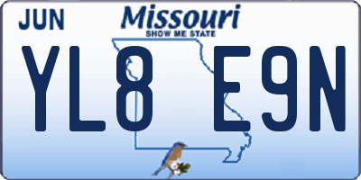 MO license plate YL8E9N