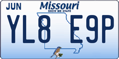 MO license plate YL8E9P