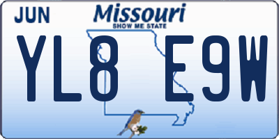MO license plate YL8E9W