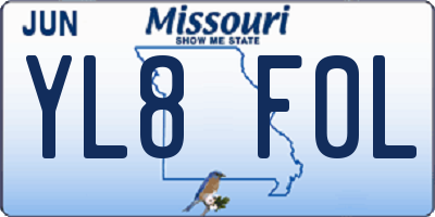 MO license plate YL8F0L