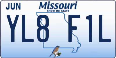 MO license plate YL8F1L