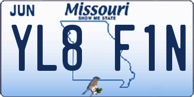 MO license plate YL8F1N