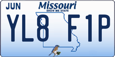 MO license plate YL8F1P