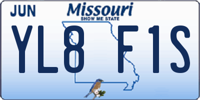 MO license plate YL8F1S