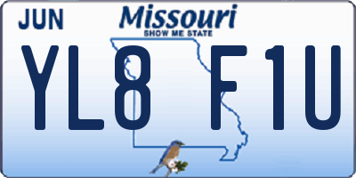 MO license plate YL8F1U