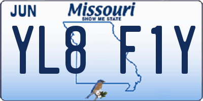 MO license plate YL8F1Y