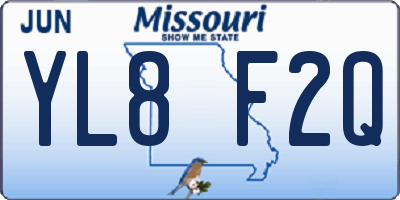 MO license plate YL8F2Q