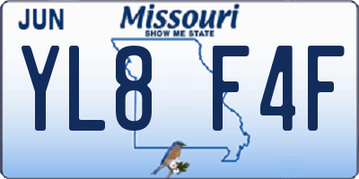 MO license plate YL8F4F